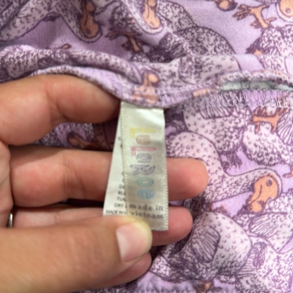 Lularoe Dodo Bird Pink Lavendar OS leggings (#7) - Picture 4 of 5